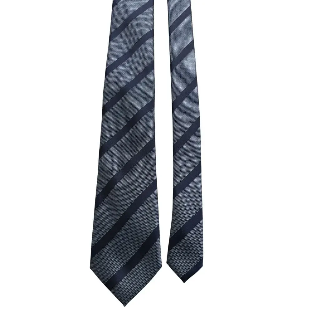 Alfani Tie‎ Mens OS Blue Striped Silk Blend Woven Old Money